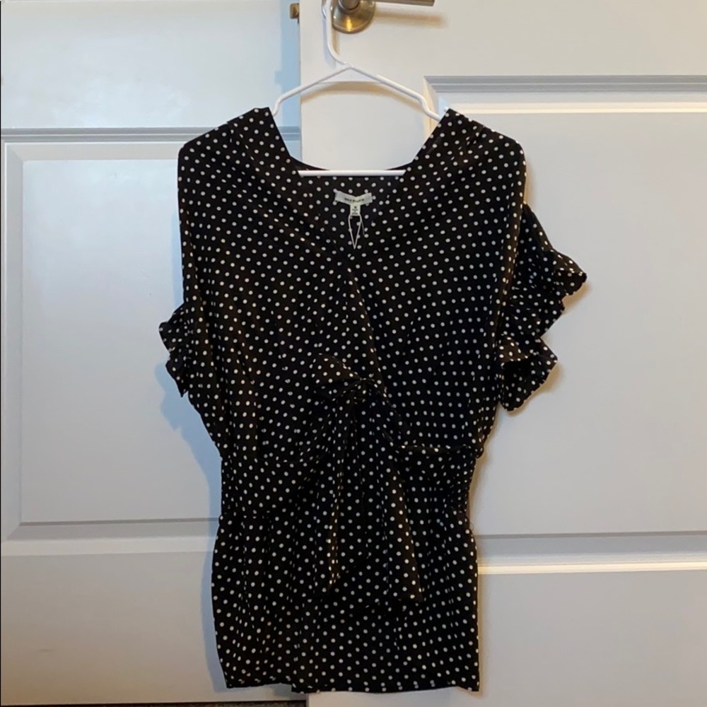 Black and White Pooka Dot Blouse